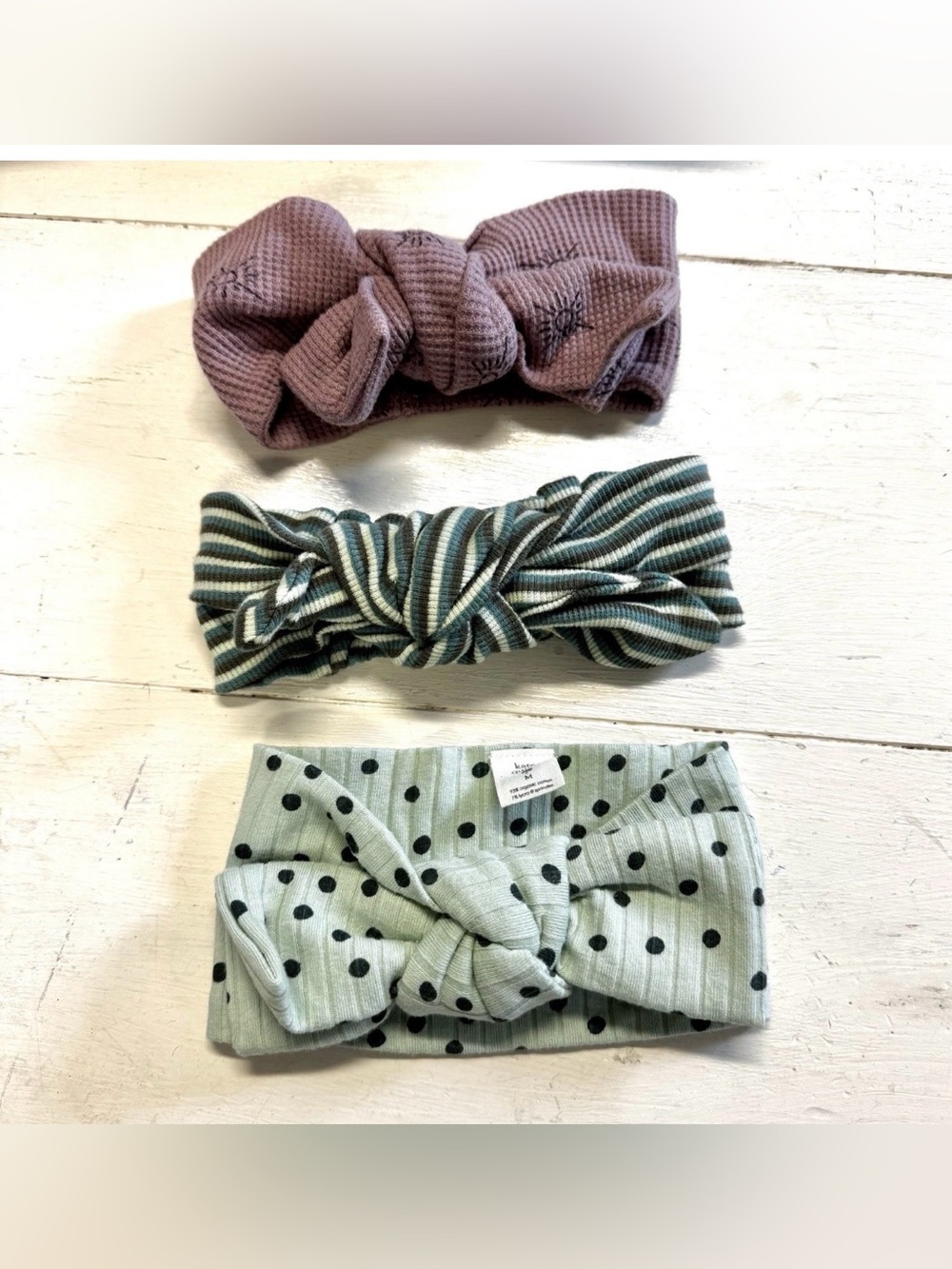 Kate Quinn Lot Of 3 Bows - Size Small/Medium Elastic Stretchy Headbands Bows